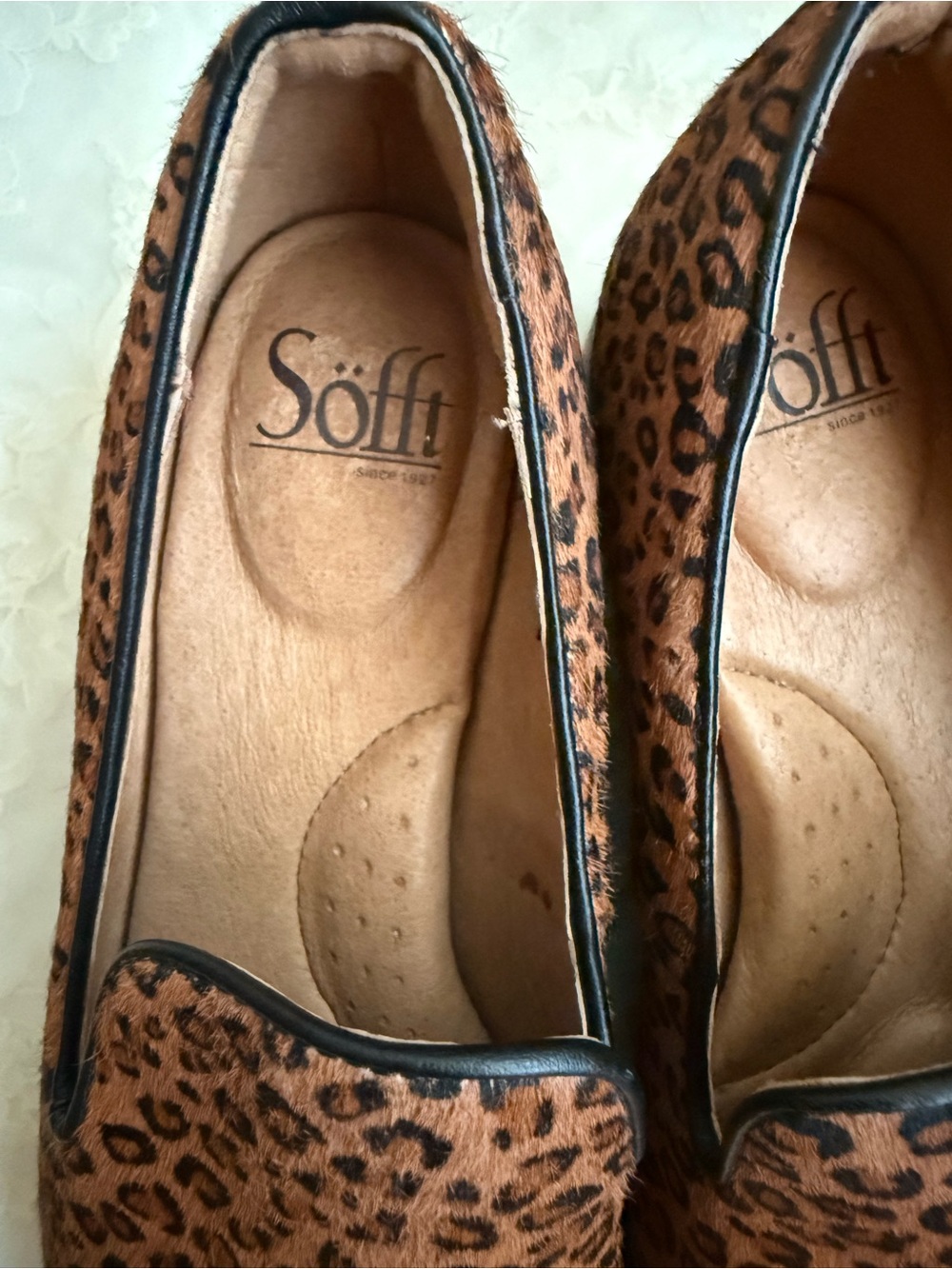 Söfft Leopard Print Slip-On Loafers in Brown and Black 7.5 Quiet Luxury Flats - Picture 5 of 13